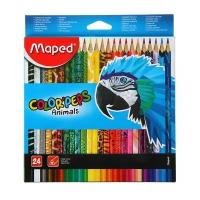 Maped Карандаши трёхгранные 24 цвета, Maped Color Peps Animals