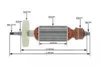 Ротор (Якорь) для болгарки (УШМ) ИНТЕРСКОЛ УШМ-115/900 (s/n 670.****)