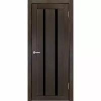 Дверное полотно остекленное Сицилия Венге, черный лакобель 2000х800