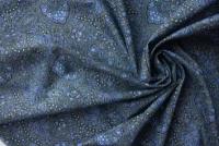 Ткань сине-серый хлопок с узором пейсли