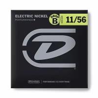 Струны для электрогитары, DROP B, никель 11-56 Dunlop Electric Nickel Performance+ DEN1156DB