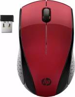 Мышь HP Wireless 220 красный черный оптическая (1200dpi) беспроводная USB для ноутбука (2but)