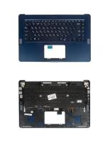 Keyboard / Клавиатура для ноутбука Asus UX550VE-1A с топкейсом, подсветкой, темно-синяя, металл UI раскладка,RU лазерная гравировка