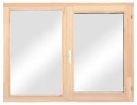 Двухстворчатое деревянное окно со стеклопакетом 1160*1470 мм