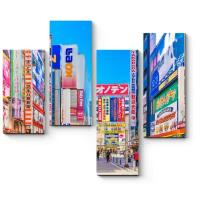 Модульная картина Picsis Пестрящий рекламой токийский центр (64x60)