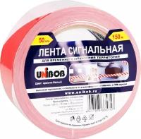 Лента сигнальная Unibob красно-белая, 50 мм х 150 м