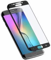 Защитное стекло 3D для телефона Samsung S6 Edge (Чёрное)