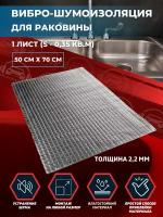 Комплект вибро-шумоизоляции для раковины shumka72 (1 лист толщиной 2,2 мм S - 0,35 кв.м.)