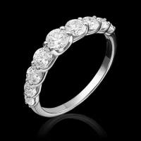 PLATINA jewelry Золотое кольцо с вставками Swarovski 01-1358-00-501-1120-38, размер 18,5