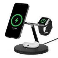 Беспроводное зарядное устройство Belkin MagSafe 3-in-1 Wireless Charger Black