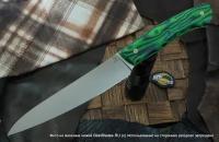 Yurico Knives универсальный кухонный нож Халва Cromax, зеленая микарта CrazyFiber