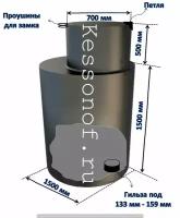 Кессон для скважины круглый 4мм-1500мм-2000мм (Укажите материал и диаметр обсадной трубы: стальная труба 159 мм)