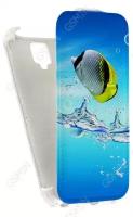 Кожаный чехол для Alcatel One Touch Idol 2 Mini L 6014X Armor Case (Белый) (Дизайн 150)