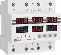 Трехфазное реле напряжения и тока MRVA-3 63A EKF с дисплеем