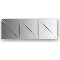 Зеркальная плитка с фацетом 10 mm - комплект 6 шт EVOFORM BY 1513 (треугольник 15х15 cm, серебро)