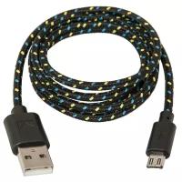 Кабель Defender USB08-03T USB2.0 (A) - microUSB (B), в оплетке, 1М, черный (арт. 262181)