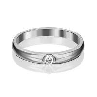 PLATINA jewelry Обручальное кольцо из белого золота с бриллиантом 01-0814-00-101-1120-30, размер 17