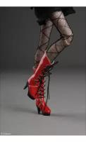 Dollmore 12 inches Shilla Boots Red (Лаковые сапоги на шнуровке цвет красный для кукол Пуллип 31 см / Блайз / Доллмор)