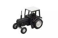 TRACTOR MTZ-82 (USSR RUSSIA) BLACK/WHITE | трактор МТЗ-82 черный/белая крыша (пластик)