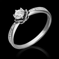 PLATINA jewelry Кольцо из белого золота с Swarovski Zirconia 01-4712-00-501-1120-38, размер 16