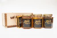 Подарочный набор Башкирский мёд -Липовый, Гречишный, Лесной, Моя медовня, 750 г (3 по 250 гр), светлая коробка