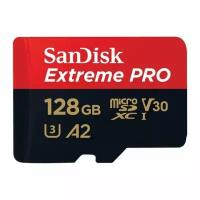 Sandisk Карта памяти SanDisk Extreme Pro microSDXC Class 10 UHS Class 3 V30 A2 170MB/s 128GB + SD adap SDSQXCY-128G-GN6MA