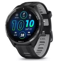 Умные часы Garmin Forerunner 965 Carbon Grey DLC Titanium Bezel with Black Case and Black/Powder Grey Silicone Band (010-02809-10)