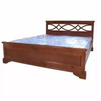 Кровать двуспальная из массива дерева Лира, спальное место (ШхД): 120х200, цвет: венге
