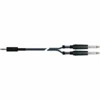 QUIK LOK STR611 компонентный кабель, 3 метра, разъёмы 2 Mono Jack M - Stereo Mini Jack (2 1/4' M - 3.5 mm MINI JACK TRS MA