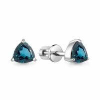 Серебряные серьги Aquamarine А4390108 с Лондон топазом, Серебро 925°