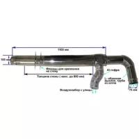 коаксиальный дымоход Rinnai 75/1000L | STRIGHT SPEA L-type | EMF | RMF