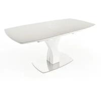 EVITAmeb Стол обеденный Нотр-Дам серый нога белая / стол кухонный / стол на кухню / стол раздвижной / стол раскладной / стол стеклянный