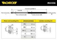 Газовый упор капота Monroe ML5336 Bmw: 51238174866 Bmw 5 (E39). Bmw 5 Touring (E39). Bmw 5 Седан (E39)