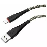 Data-кабели Borofone Кабель Borofone BX25, Lightning - USB, 2.4 А, 1 м, нейлоновая оплётка, чёрный