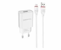 Сетевое зарядное устройство BA20A Sharp + кабель MicroUSB, белый