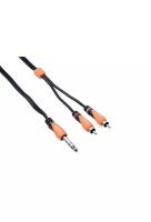 BESPECO SLYSRM300 Interlink-кабель JACK stereo 6.3 2xRCA male 3m SILOS