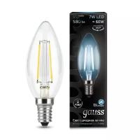 Светодиодная лампа Gauss 103801207 LED Filament Candle E14 7W 4100К свеча