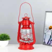 RISALUX Керосиновая лампа декоративная красный 14х18х27,5 см