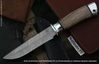 Златоустовские ножи Н24 (сталь черный дамаск 65Г/Х12МФ1, дюраль, орех)