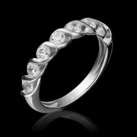 PLATINA jewelry Кольцо из белого золота с Swarovski Zirconia 01-4654-00-501-1120-38, размер 17,5