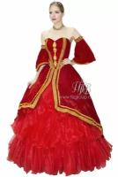 Платье красное в стиле барокко