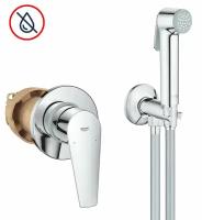 Гигиенический душ Grohe BauEdge New, со смесителем и запорным вентелем, хром