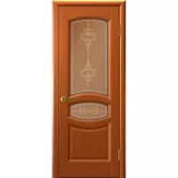 Дверь межкомнатная Анастасия Темный Анегри Т74, стекло, Luxor, Шпон натуральный, со стеклом, 550x1900