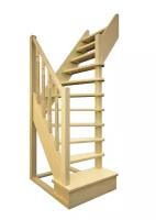 Деревянная межэтажная лестница ЛЕС-91 2475-2700 проем 1220-800, Сосна