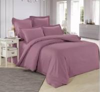 2 спальное постельное белье однотонное из сатина розовое