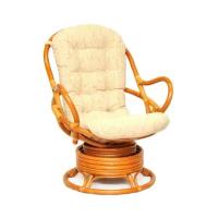 Кресло вращающееся плетёное с мягкой подушкой