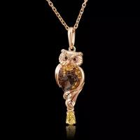 PLATINA jewelry Подвеска из красного золота с кварцем и цитрином 03-2822-00-226-1110-57