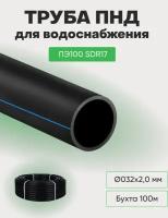 Труба ПНД ПЭ100 SDR17 Ø0032*2,0 (бухта 050м)