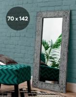 Настенное зеркало Etniq в раме Papua Black 70x142 см, для спальни, гостиной, в прихожую, в полный рост