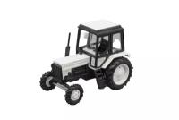 TRACTOR MTZ-82 (USSR RUSSIA) WHITE/BLACK ROOF| трактор МТЗ-82 белый/черный/черная крыша (пластик)